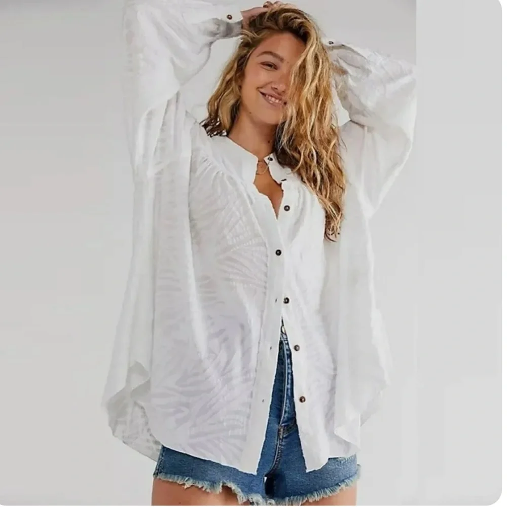 NEW Free People Can’t Stop Dreaming White Tunic Size Small